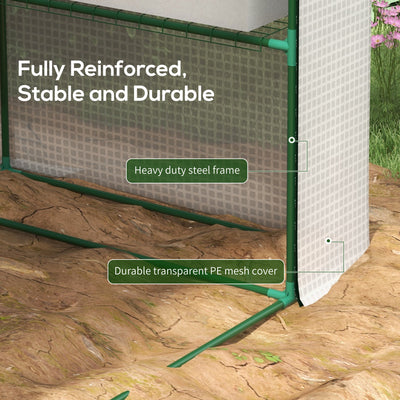 8' x 6' x 7' Temporary Greenhouse for Growing Flowers with Mesh Door & Windows