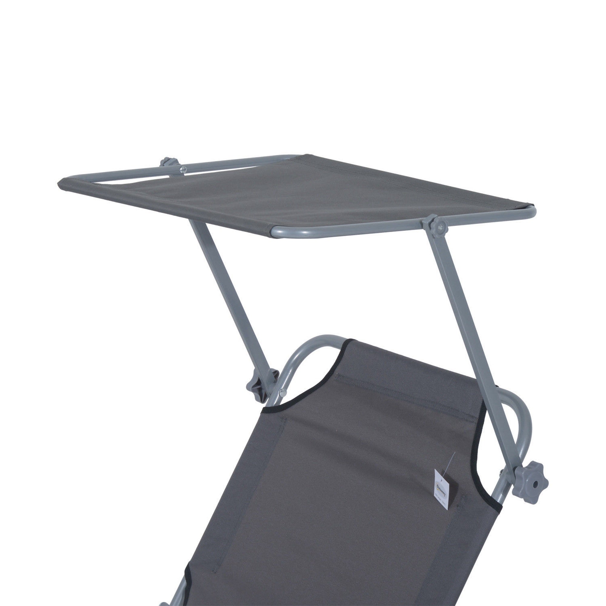 Outdoor Pool Chaise Lounge Chair, Folding Tanning Chair with Sun Shade