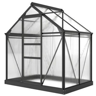 6' x 4' Greenhouse for Outdoors, Polycarbonate Greenhouse with Rain Gutter and Roof Vent, Aluminum Walk-in Green Houses for Outside for Patio Backyard Garden
