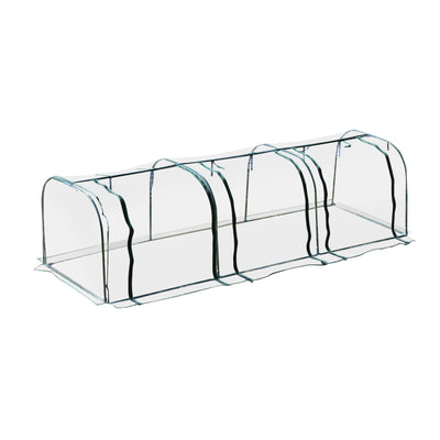 11.5' L x 3.25' W x 2.5' H PVC Metal Tunnel Garden Greenhouse Kit
