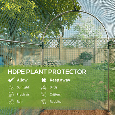 Galvanized Steel Crop Cage, Plant Protection Tent with Zippered Door, 4' x 8'