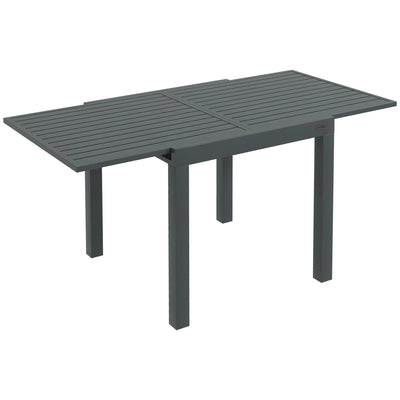 Expandable Patio Table, Outdoor Dining Table for 4-6 with Aluminum Frame for Garden, Lawn, Balcony Terrace
