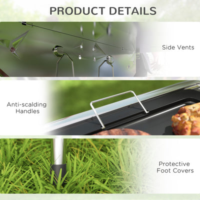 Charcoal Barbecue Grill Stainless Steel Portable Folding Charcoal BBQ Grill Stainless Steel Camp Picnic Cooker