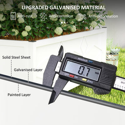 Outdoor Planter Box Galvanized Raised Garden Bed with Trellis for Climbing Vines, 35.4" x 15.7" x 47.2"