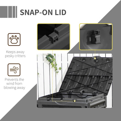 Garden Compost Bin, 120 Gallon (450L) Garden Composter, BPA Free, with 80 Vents and 2 Sliding Doors, Lightweight & Sturdy, Fast Creation of Fertile Soil