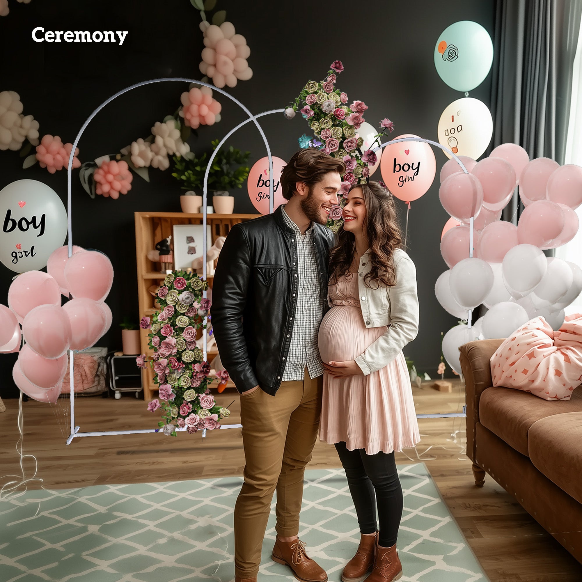 Metal Arch Backdrop Stand Set of 3, 7/6.5/6 ft Wedding Arch Frame, Balloon Backdrop Arch Stand Set for Birthday Party, Bridal Shower, Graduation, Ceremony, Banquet Decorations