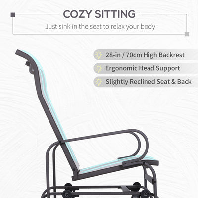 Outdoor Patio Glider Rocker, Metal High-Back Chair for Outdoor Use