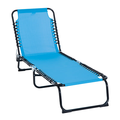 Foldable Chaise Lounge, 3-Position Reclining Back, Portable design and Breathable Mesh for Poolside, Camping, Hiking