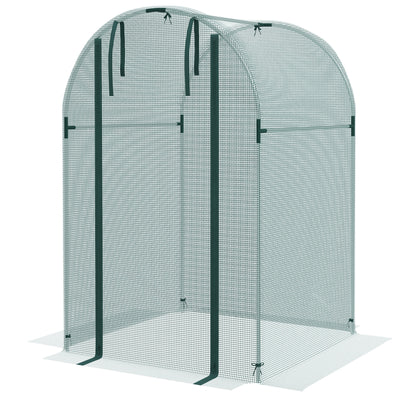Galvanized Steel Crop Cage, Plant Protection Tent with Zippered Door, 4' x 4'