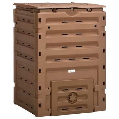 Garden Compost Bin, 120 Gallon (450L) Garden Composter, BPA Free, with 80 Vents and 2 Sliding Doors, Lightweight & Sturdy, Fast Creation of Fertile Soil