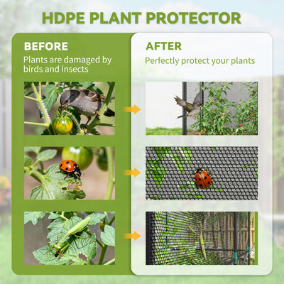 Crop Cage, 6' x 3' x 5' Large Plant Protection Tent with Zippered Door, Outdoor Garden Cage