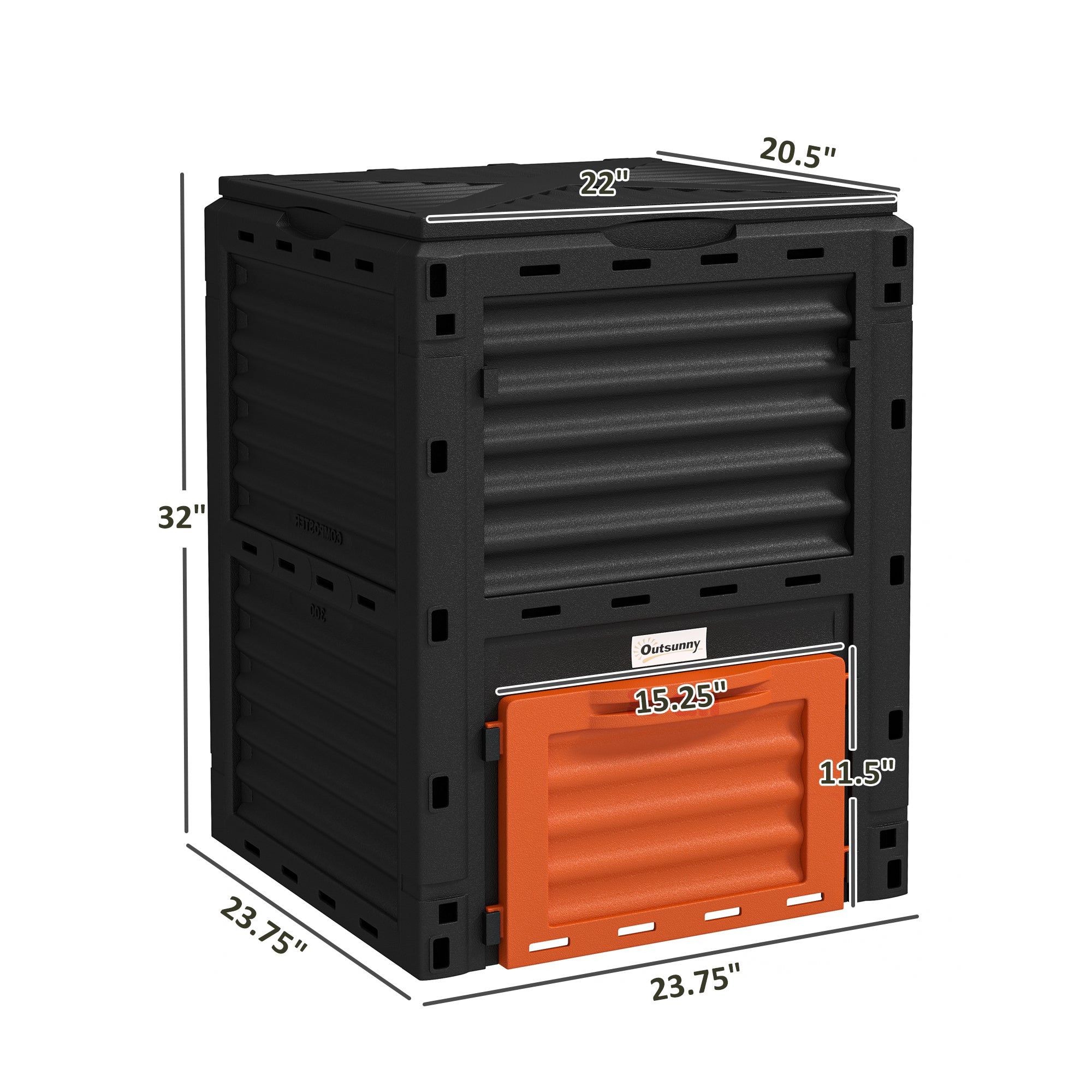 Garden Compost Bin 80 Gallon Outdoor Large Capacity Composter Fast Create Fertile Soil Aerating Box
