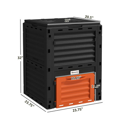 Garden Compost Bin 80 Gallon Outdoor Large Capacity Composter Fast Create Fertile Soil Aerating Box