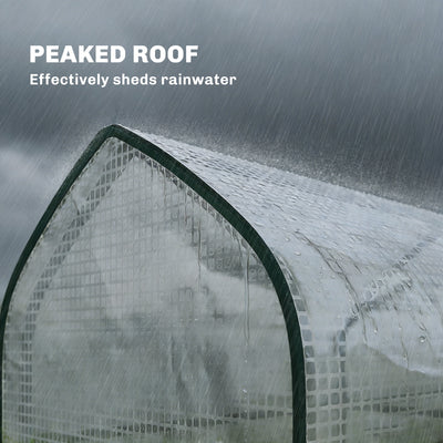 3 Tier Mini Greenhouse, Small Portable Greenhouse with 2 Roll-up Doors, 56.3" x 18.1" x 65"