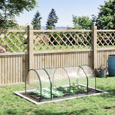 7' L x 3' W x 2.5' H Portable Tunnel Greenhouse for Outdoor Garden Hot House with 4 Zippered Doors, PVC Cover