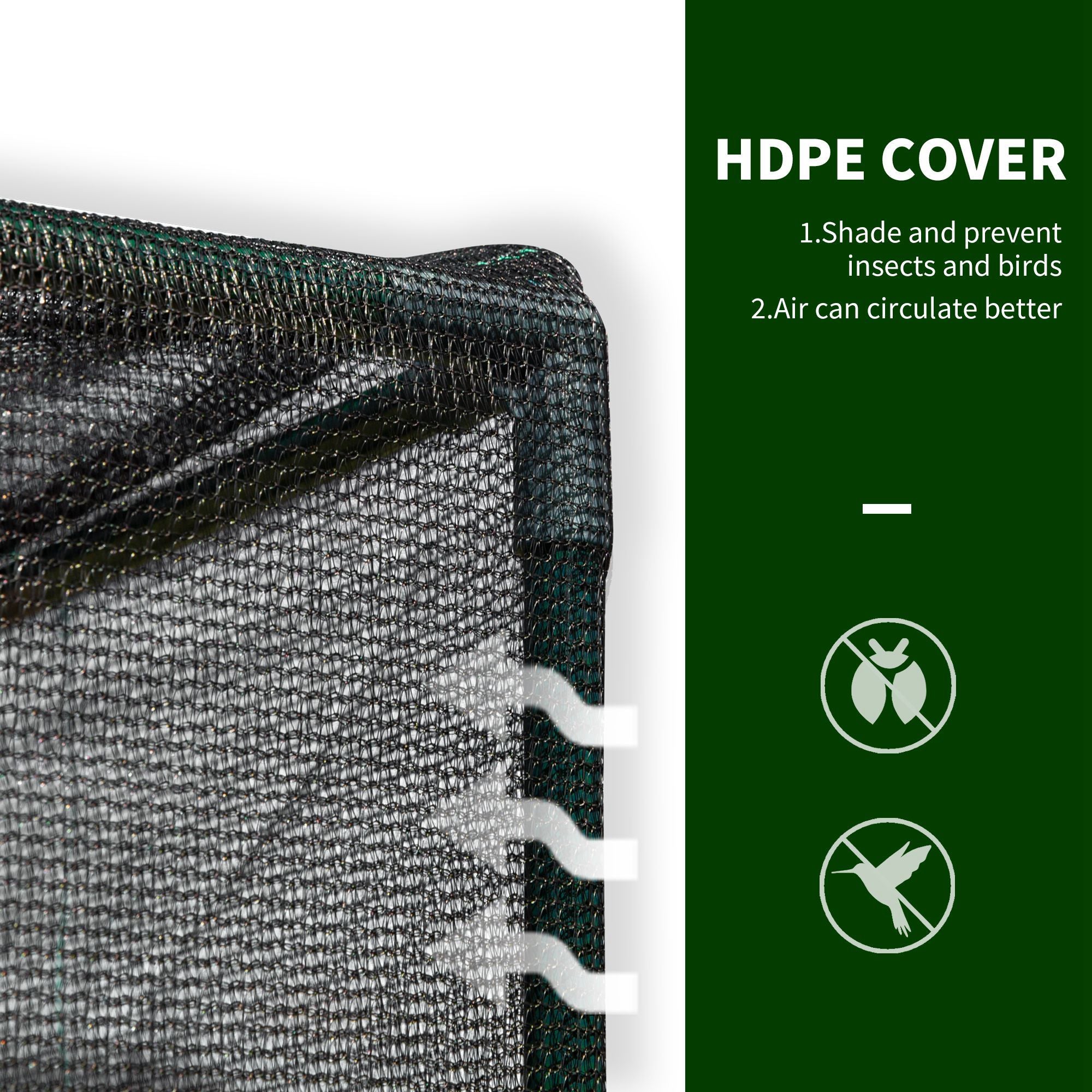 8' x 4' x 6' Crop Cage, Plant Protection Tent with Zippered Doors for Vegetable Garden, Backyard, Black