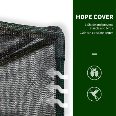 8' x 4' x 6' Crop Cage, Plant Protection Tent with Zippered Doors for Vegetable Garden, Backyard, Black