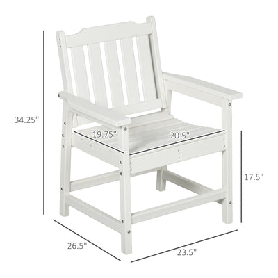 All-Weather Patio Chair, HDPE Patio Dining Chair, Heavy Duty Wood-Like Outdoor Furniture for Garden, Backyard, Deck, Porch, Lawn