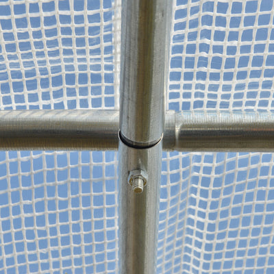 9.7' x 6.5' x 6.5' Walk-in Tunnel Greenhouse, Outdoor Green House with Anti-Tear PE Cover, Zipper Doors and Mesh Windows, White
