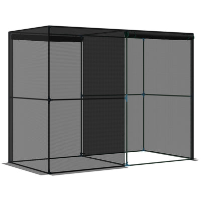 8' x 4' x 6' Crop Cage, Plant Protection Tent with Zippered Doors for Vegetable Garden, Backyard, Black