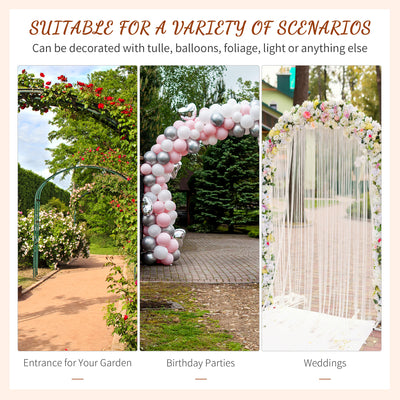 82'' Decorative Metal Garden Trellis Arch with Durable Steel Tubing & Elegant Scrollwork, Perfect for Weddings