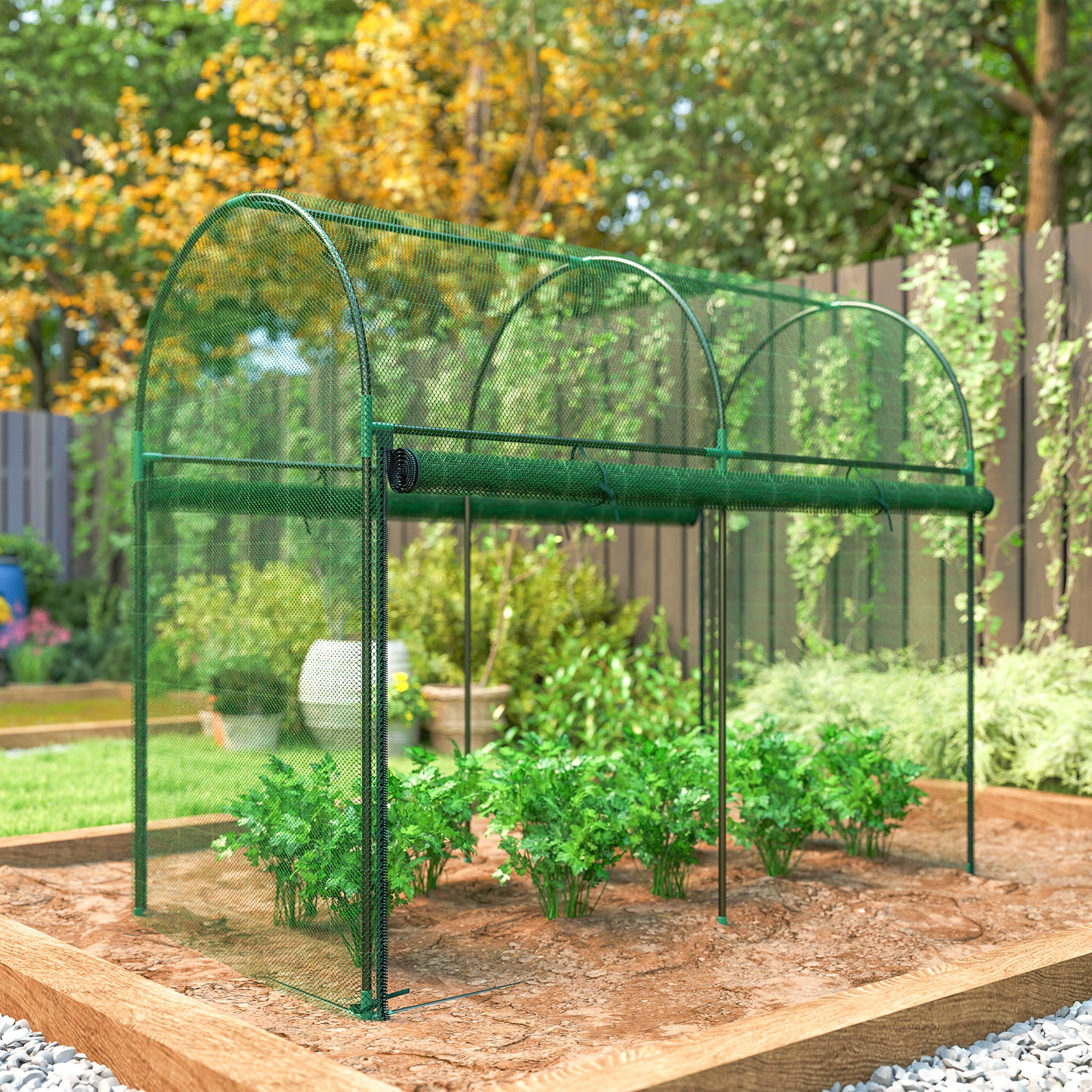 Crop Cage, 6' x 3' x 5' Large Plant Protection Tent with Zippered Door, Outdoor Garden Cage