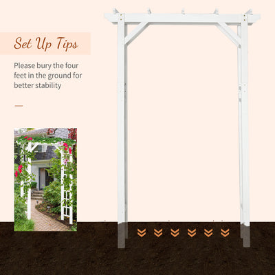 85" Wooden Garden Arbor for Wedding and Ceremony, Outdoor Garden Arch Trellis for Climbing Vines