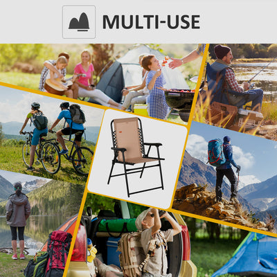 Patio Folding Chair, Sling Suspension Chair for Deck, Camping, Sports Events, Patio, Beach & Pool, Space Saving