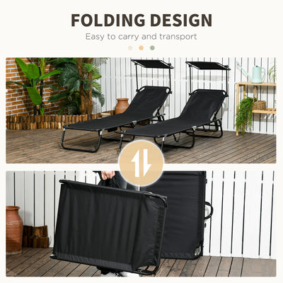 Chaise Pool Lounge Chairs Set of 2, Outdoor Sun Tanning Chairs, Reclining Back, Steel Frame and Side Pocket