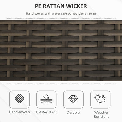 29 Gallon Patio Wicker Storage Bench, Outdoor PE Rattan Patio Furniture, 2-In-1 Large Capacity Rectangle Garden Storage Box with Handles and Cushion, Cream White