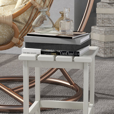 Adirondack Side Table, Square Patio End Table, Weather Resistant 15" Outdoor HDPE Table for Porch, Pool, Balcony