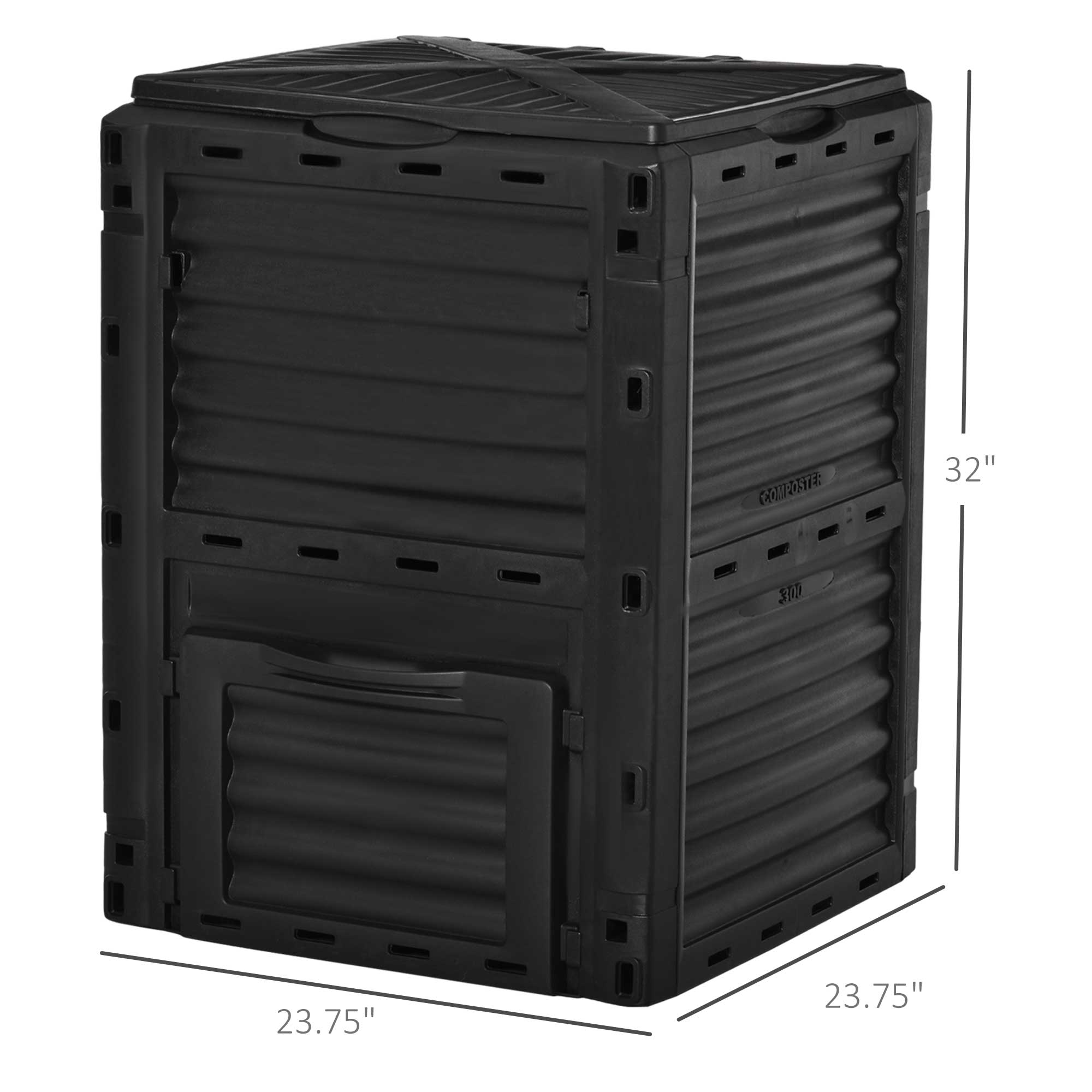 Garden Compost Bin 80 Gallon Outdoor Large Capacity Composter Fast Create Fertile Soil Aerating Box, Easy Assembly
