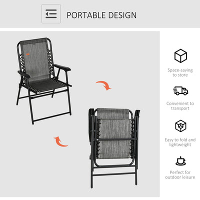 Patio Folding Chair, Sling Suspension Chair for Deck, Camping, Sports Events, Patio, Beach & Pool, Space Saving