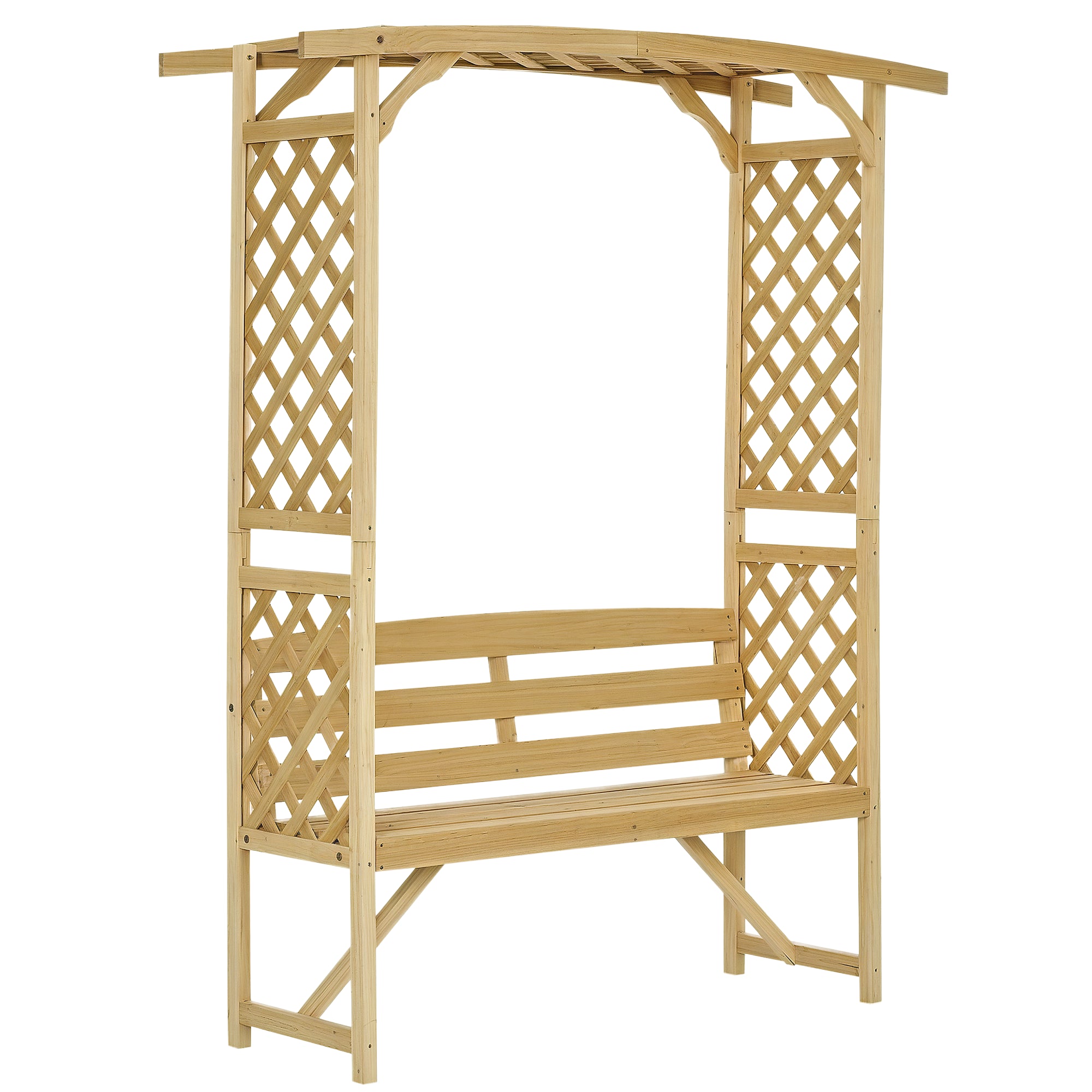 Patio Garden Bench, Wooden Bench, Outdoor Bench for Vines/Climbing Plants