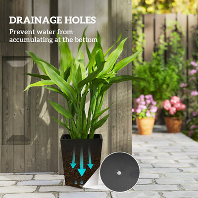 Indoor Outdoor Planters Set of 3 MgO Tall Planters Stackable Flower Pots with Drainage Holes for Garden, Balcony