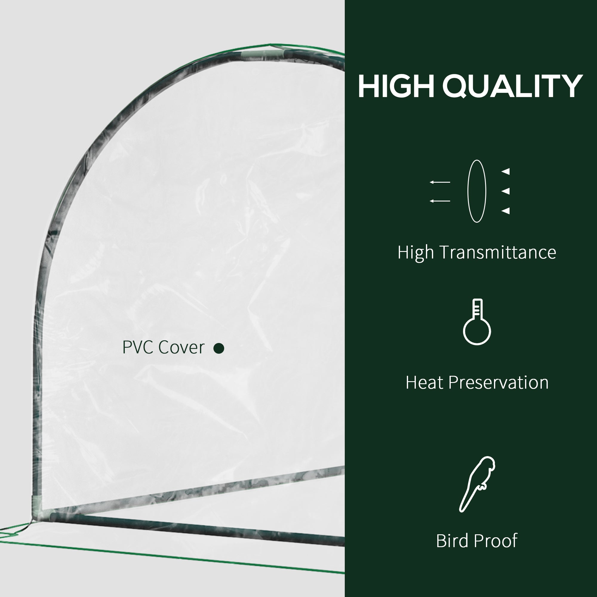 7' L x 3' W x 2.5' H Portable Tunnel Greenhouse for Outdoor Garden Hot House with 4 Zippered Doors, PVC Cover