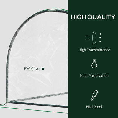7' L x 3' W x 2.5' H Portable Tunnel Greenhouse for Outdoor Garden Hot House with 4 Zippered Doors, PVC Cover