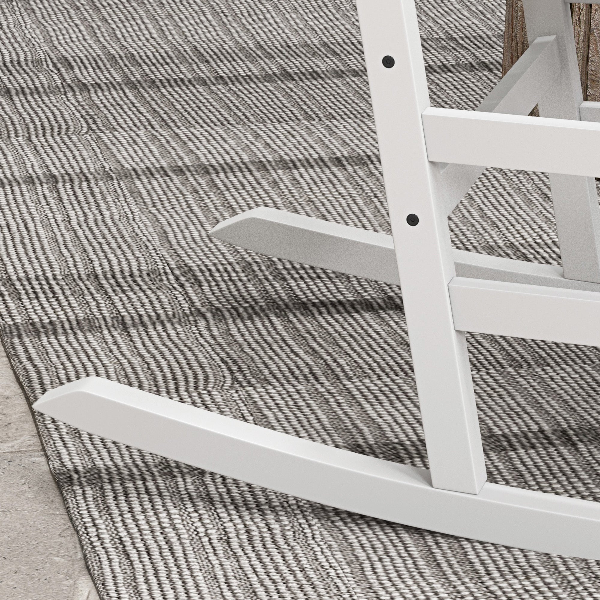 Outdoor Rocking Chair Set of 2, Patio Rocking Chair with Smooth Curves, High Density Wooden Rockers for Lawn Garden Porch, Supports Up to 350lbs