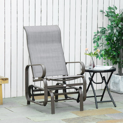 Outdoor Patio Glider Rocker, Metal High-Back Chair for Outdoor Use