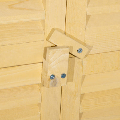 5' x 3' Wooden Garden Storage Shed, Sheds & Outdoor Storage with Asphalt Roof & 2 Large Wood Doors with Lock, Natural