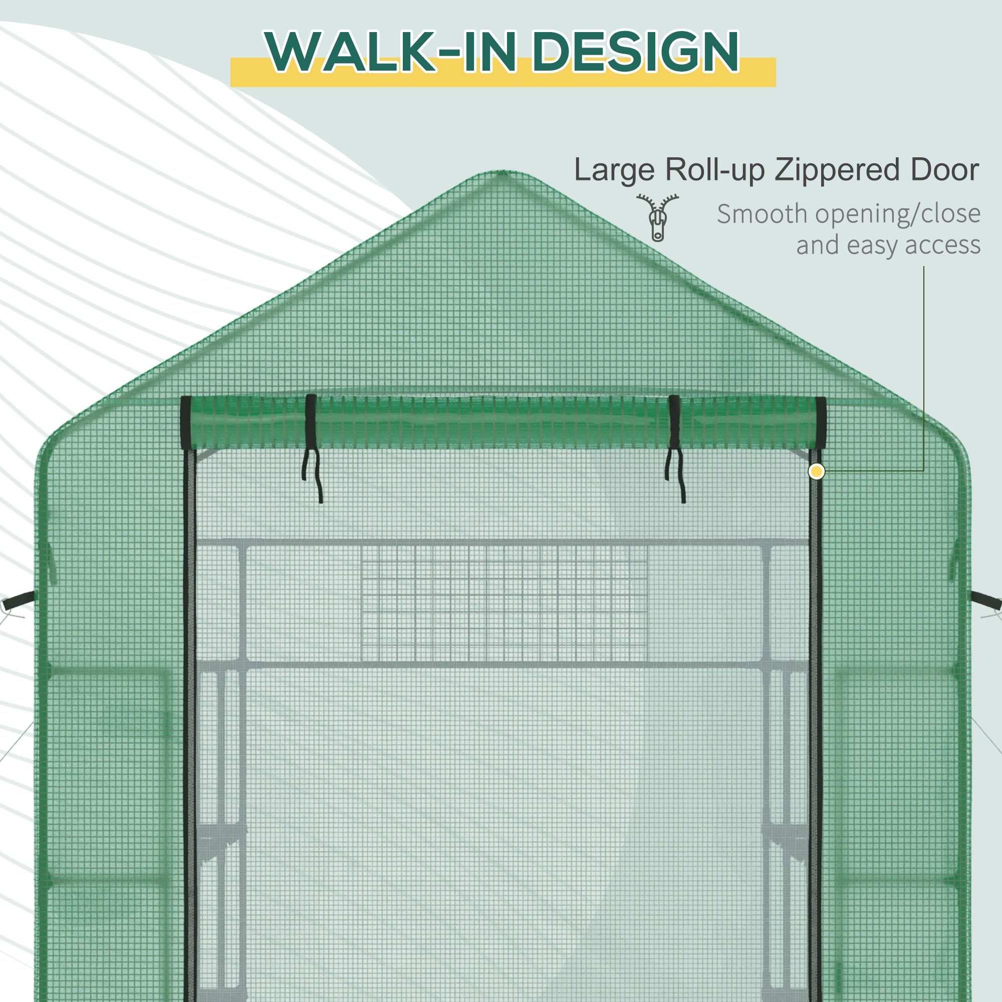 8' x 6' x 7' Temporary Greenhouse for Growing Flowers with Mesh Door & Windows