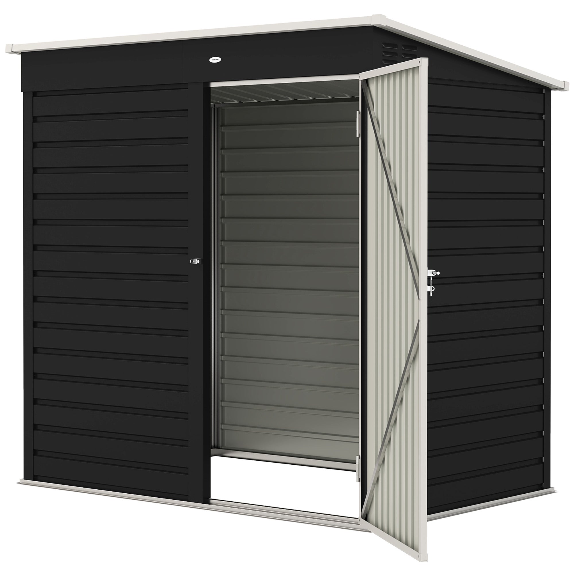 6' x 4' Outdoor Garden Shed, Metal Storage Shed with Lockable Door and Gloves for Backyard Garden Patio