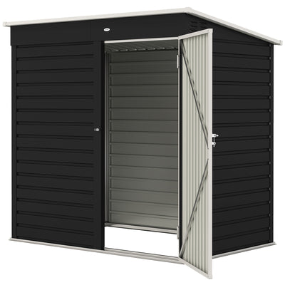 6' x 4' Outdoor Garden Shed, Metal Storage Shed with Lockable Door and Gloves for Backyard Garden Patio