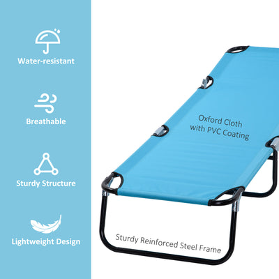 Folding Chaise Lounge Pool Chairs, Outdoor Sun Tanning Chairs with 5-Level Reclining Back, Steel Frame for Beach, Yard, Patio