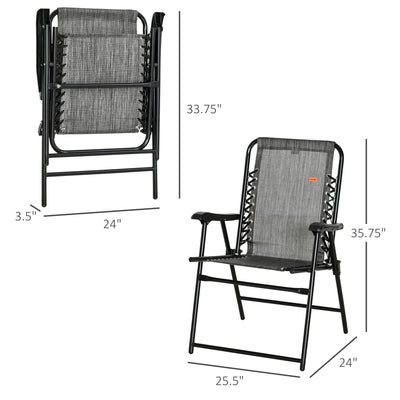 Patio Folding Chair, Sling Suspension Chair for Deck, Camping, Sports Events, Patio, Beach & Pool, Space Saving