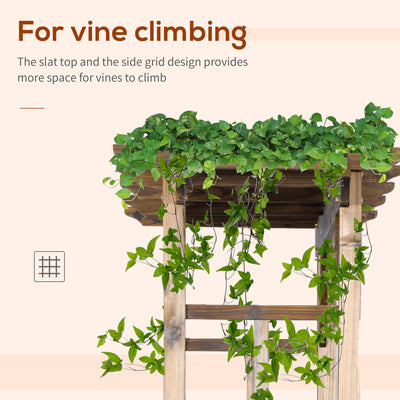 85" Wooden Garden Arbor for Wedding and Ceremony, Outdoor Garden Arch Trellis for Climbing Vines
