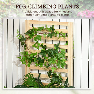 Wood Planter Box with Trellis for Climbing Plants, Raised Garden Bed for Outdoor Flowers Herbs, 91"x24"x43", Natural