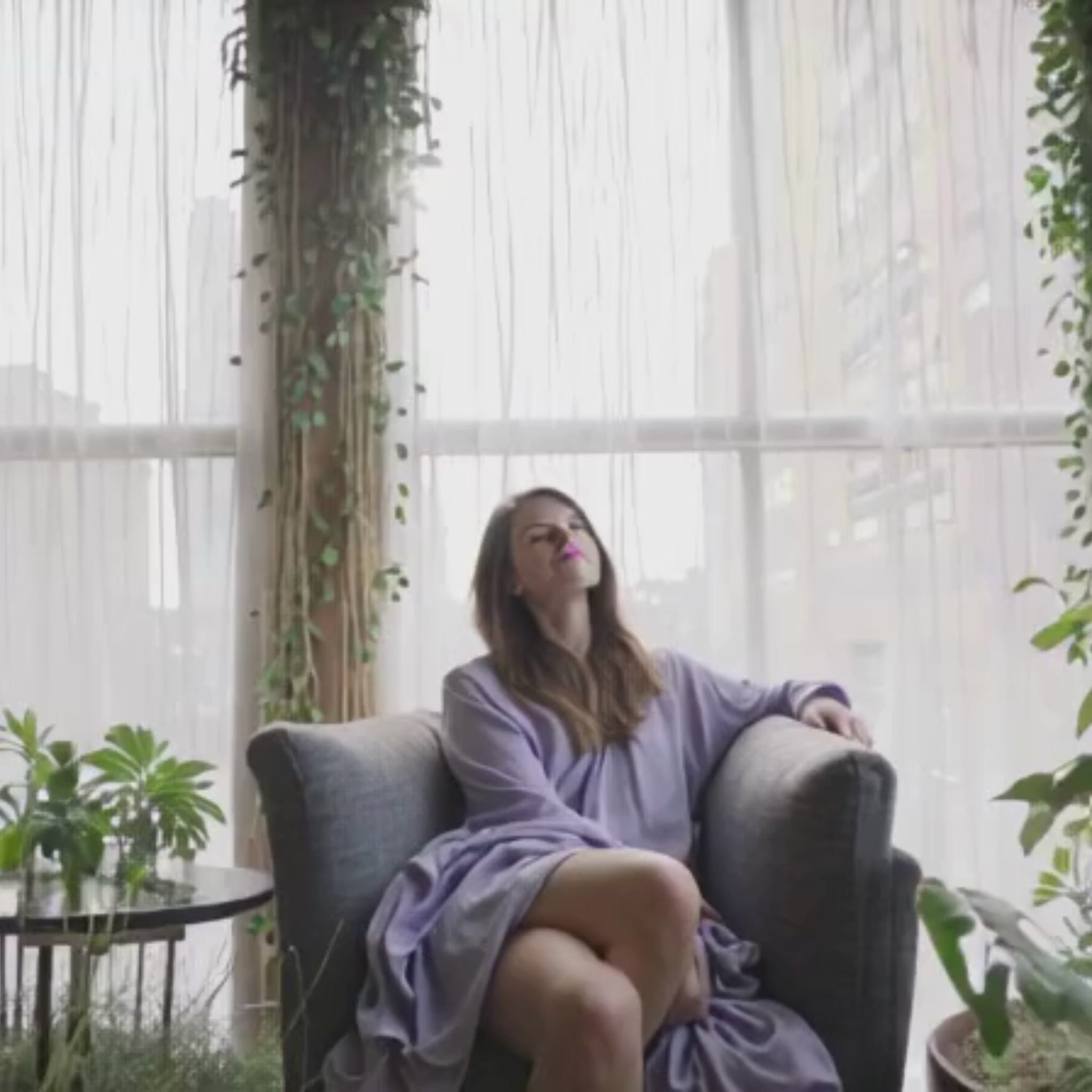 Load video: Woman relaxing in Refuge Madison Garden Room