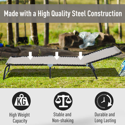 Foldable Chaise Lounge, 3-Position Reclining Back, Portable design and Breathable Mesh for Poolside, Camping, Hiking