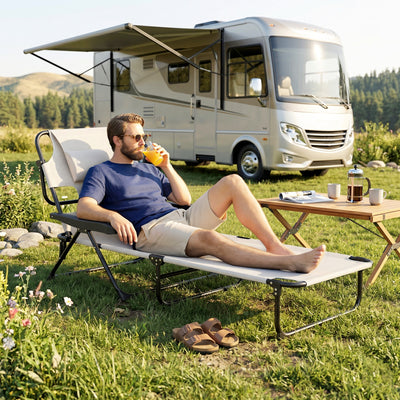 Folding Lounge Chair w/ Reclining Back